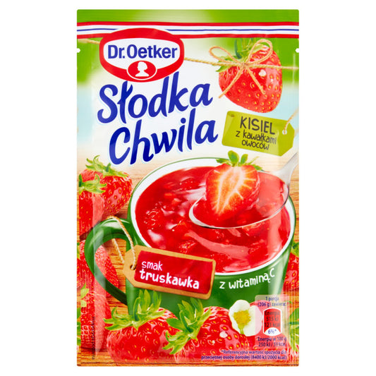 Dr. Oetker Słodka Chwila Kisiel z kawałkami owoców smak truskawka 31,5 g